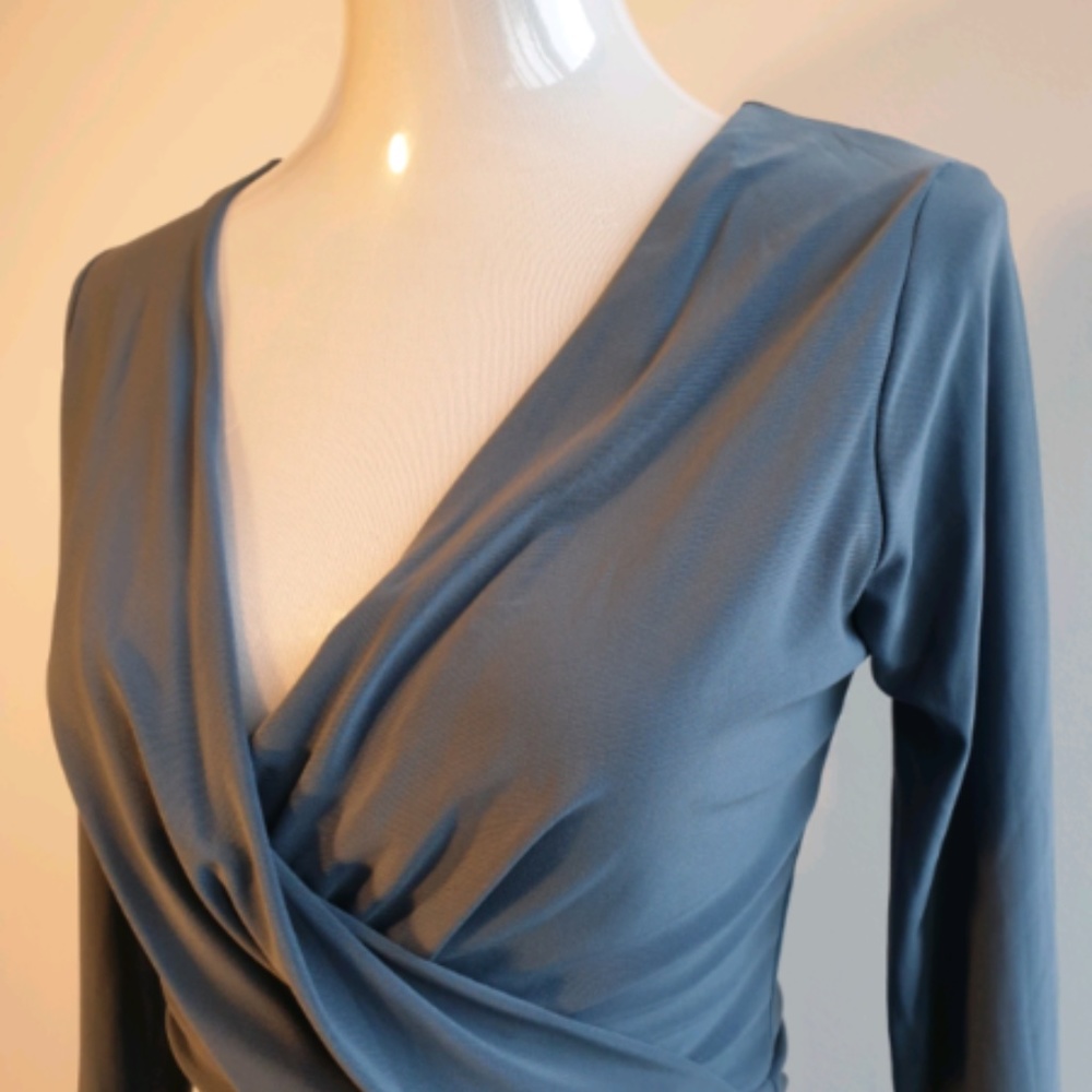 NWT Missguided bluish-gray long sleeve dress, US size 4 - Picture 2 of 5